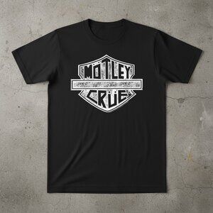 Mötley Crüe Vintage Rock Band Logo Graphic T-Shirt Classic Metal Tee
